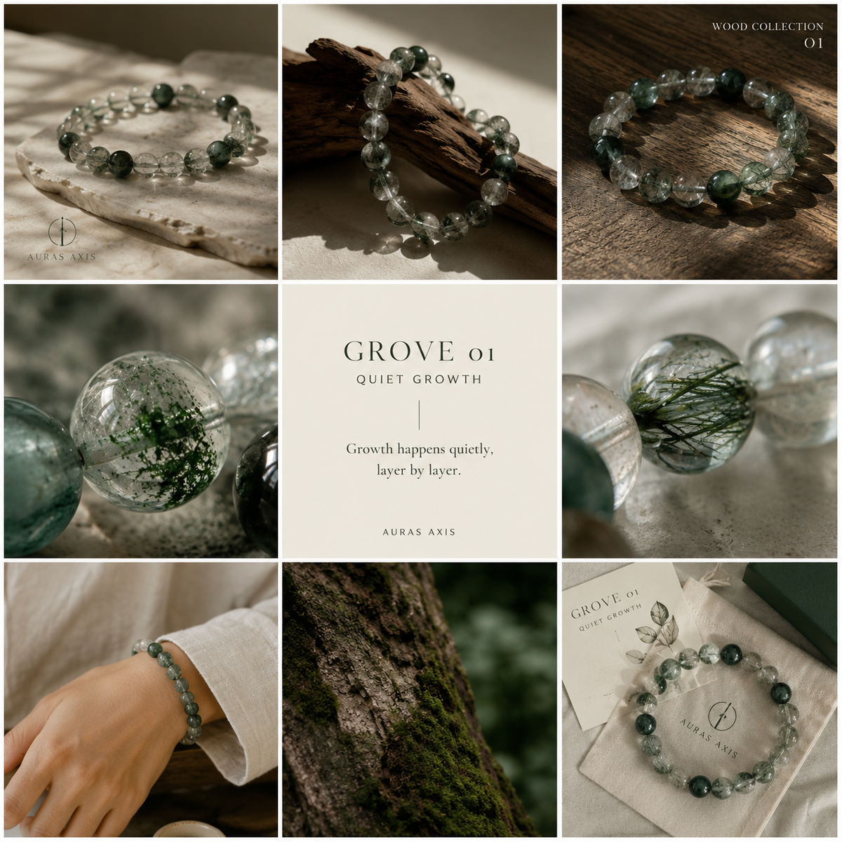 GROVE 01 — Green Quartz Bracelet
